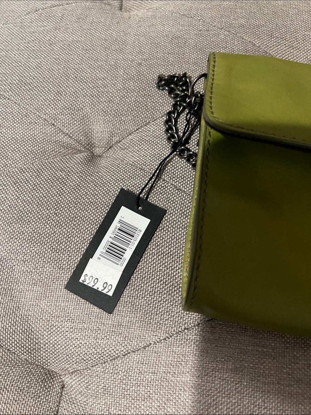 Banana Republic Lime Green Leather Chain Clutch - Picture 5 of 6